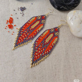 Boho Handmade Beaded Fringe Earrings – Colorful Tribal Tassel Earrings