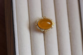 Vintage Gemstone Ring, Colorful Oval Stone Ring, Gold Minimalist Statement Ring, Everyday Elegant Jewelry Gift for Women