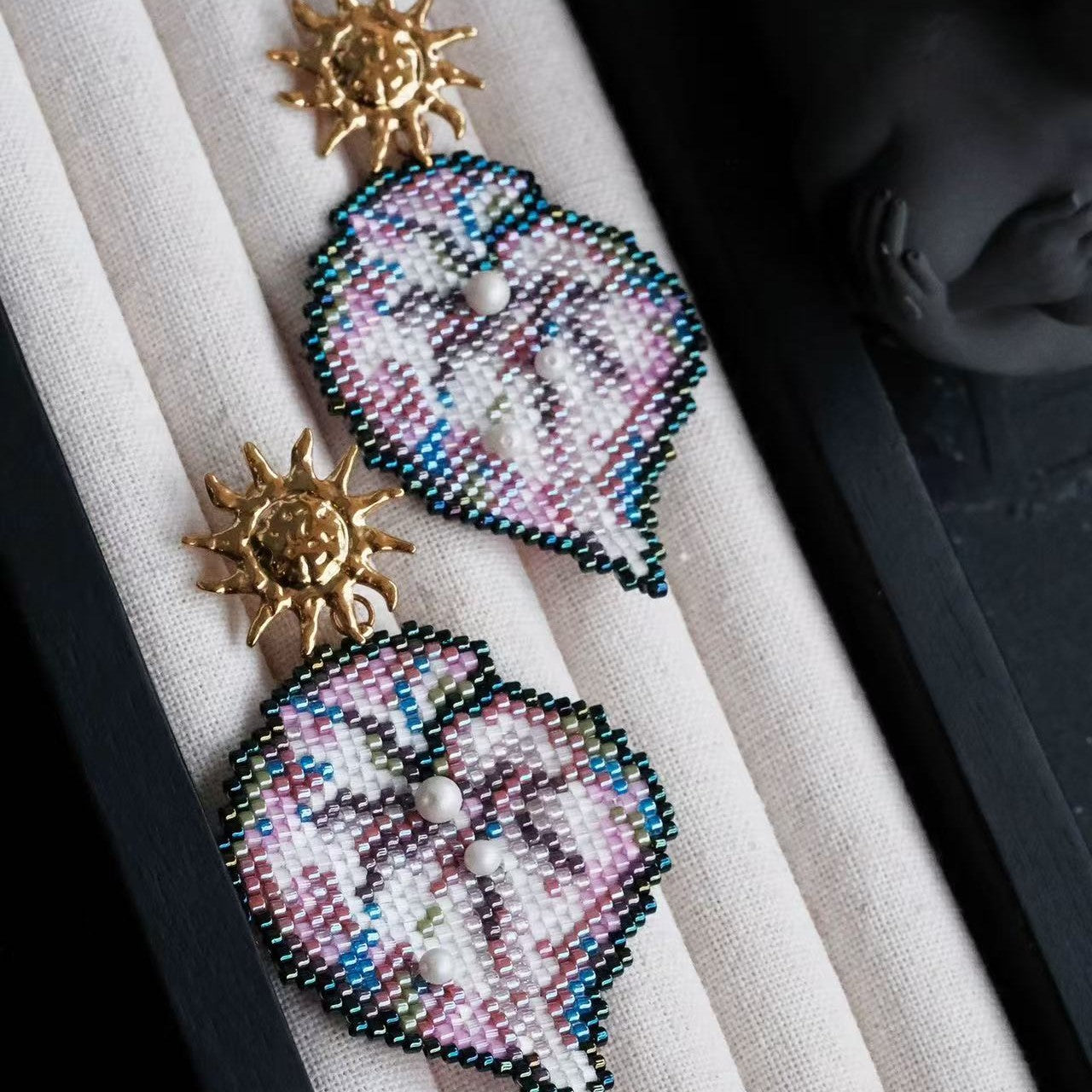 Handwoven Beaded Heart Earrings – Colorful Statement Jewelry, Artisan Seed Bead Earrings, Unique Gift for Her