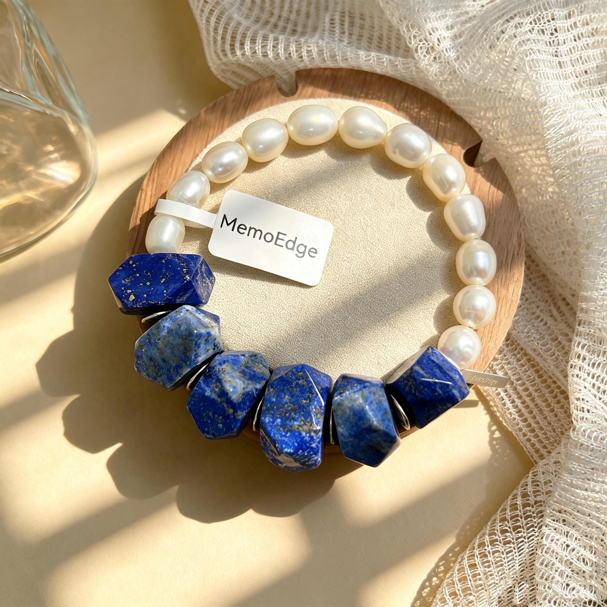 Lapis Lazuli Pearl Bracelet, Natural Gemstone Bracelet, Freshwater Pearl Jewelry, Blue Stone Bracelet, Gift for Her, Handmade Bracelet