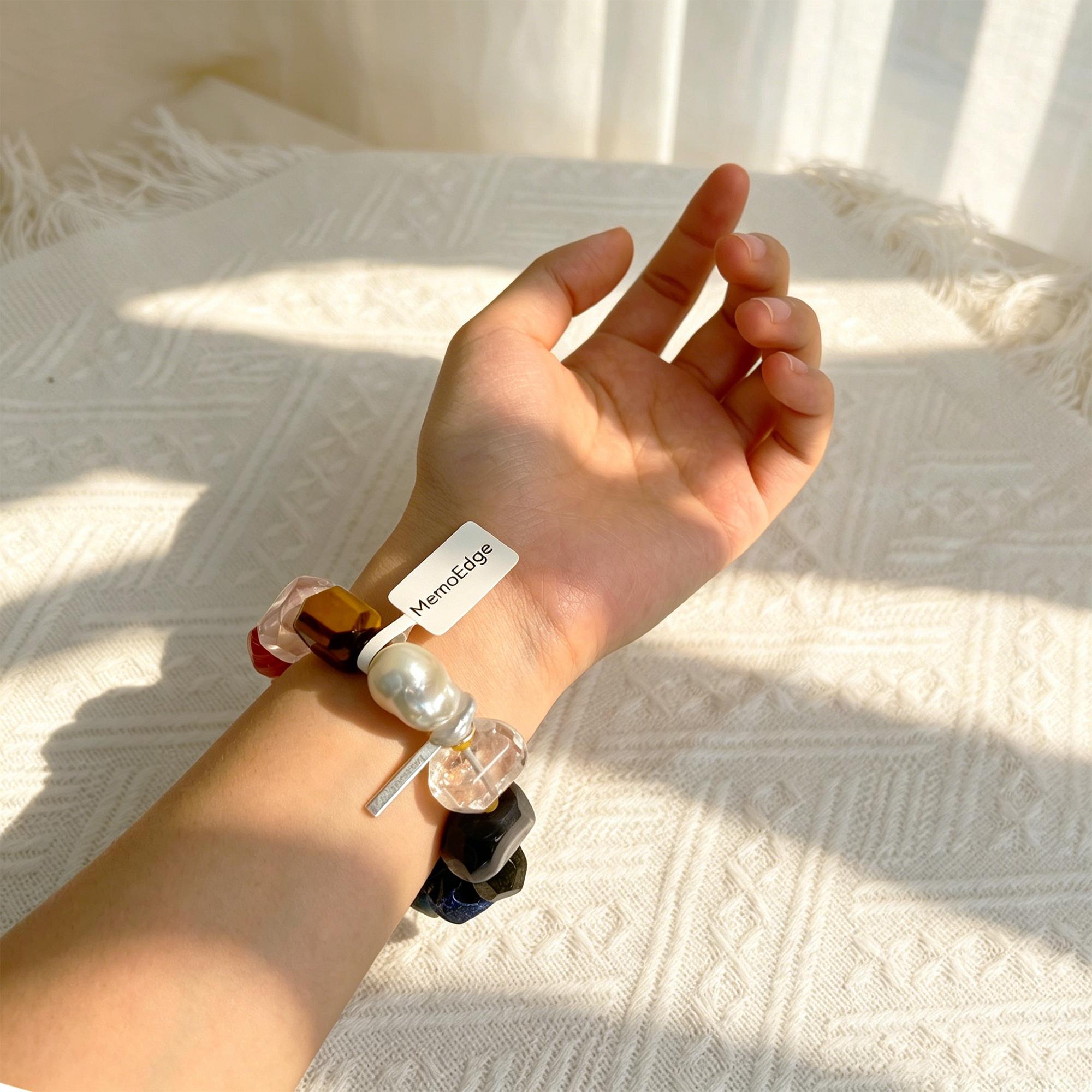 Multi Gemstone Baroque Pearl Bracelet-Colorful Asymmetrical Beaded Stretch Bracelet-Raw Crystal Chakra Jewelry-Edgy Boho Gift